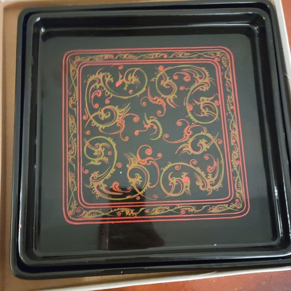 Chinese Lacquerware Trays Set Of 2 Gift Boxed - Picture 2 of 9